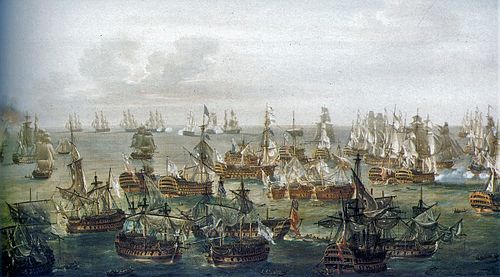 Bataille de Trafalgar - 21 octobre 1805 - situation à 17H, 1850, Nicholas Pocock