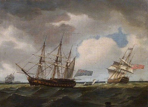 Sea Piece with British Men-of-War, 1805, Nicholas Pocock