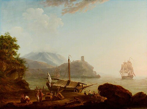 Mediterranean Coast Scene, 1802, Nicholas Pocock