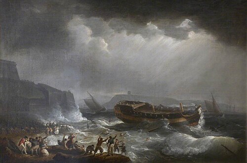 East Indiaman 'Dutton' Wrecked in Plymouth Sound, 1811, Nicholas Pocock