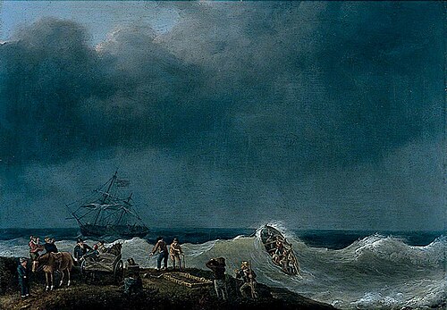 Saving a Crew at Corton, Norfolk, 1815, Nicholas Pocock