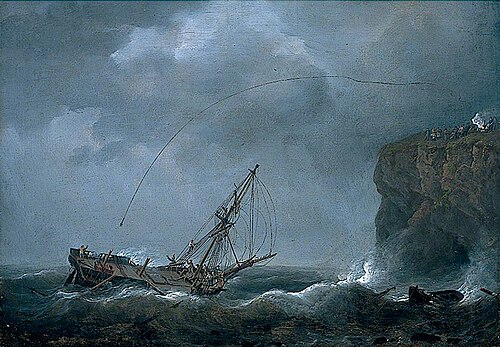 Vessel in Distress, Yarmouth, Norfolk, 1815, Nicholas Pocock