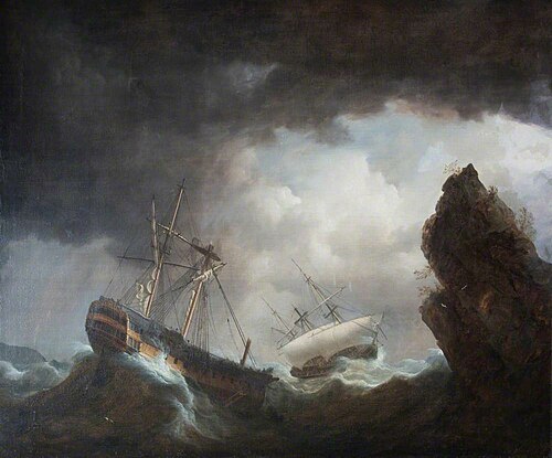 HMS 'Endymion' Rescuing a French Two-Decker off the Coast of Spain, 1805, , Nicholas Pocock