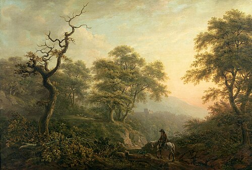 Landscape with a Figure on Horseback, 1787, Nicholas Pocock