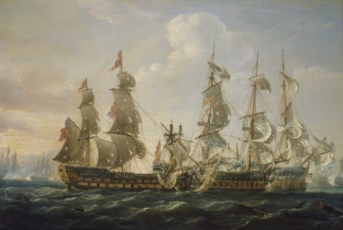 The 'Captain' capturing the 'San Nicolas' and the 'San José' at the Battle of Cape St Vincent, 14 Fe, 1801, Nicholas Pocock