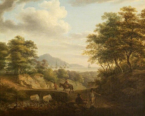 View of Milford Haven, Pembrokeshire, 1787, Nicholas Pocock