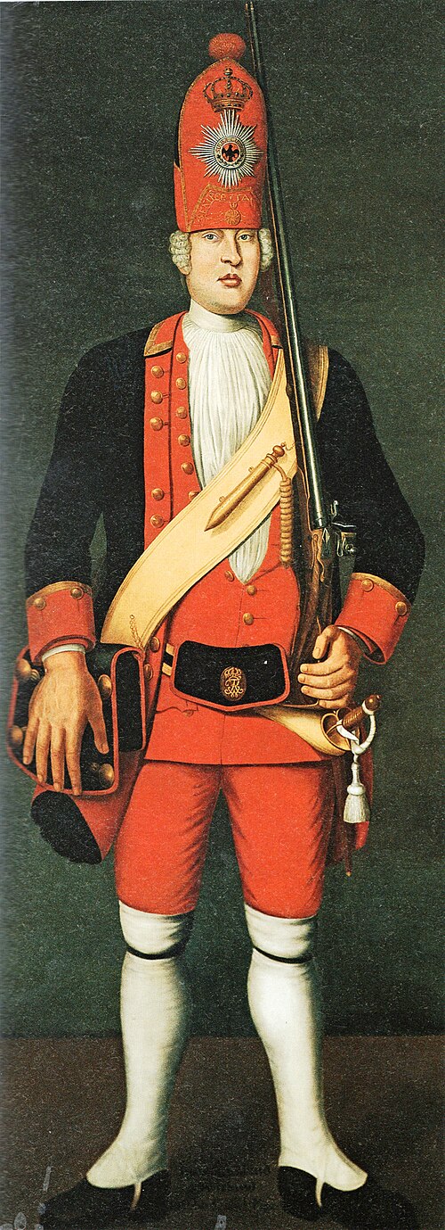 Grenadier from Friedrich Wilhelm I's personal batallion, the Potsdam Giants, 1718, Johann Christof Merck