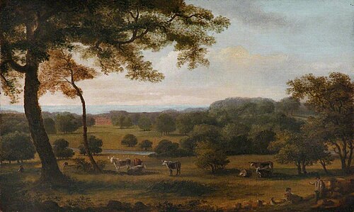 View of Wimpole Hall, Cambridgeshire, looking South, 1822, Richard Bankes Harraden