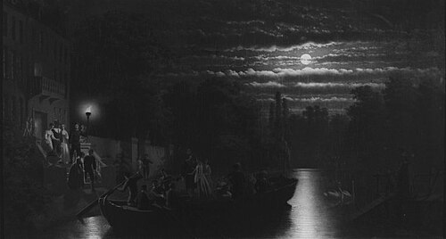Moonlight Boating Party, 1876, Johan Mengels Culverhouse