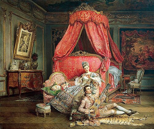 Romantic scene, 1887, Ignacio León y Escosura