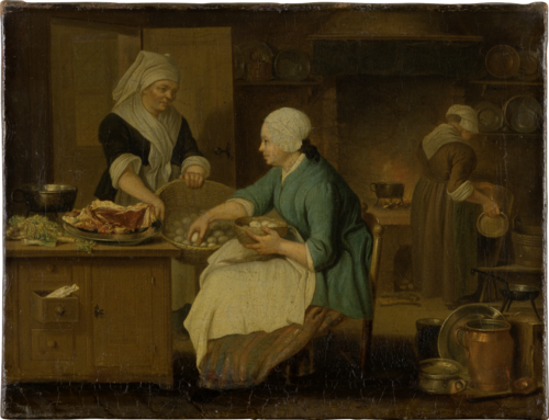 Kitchen Interior with Three Women, , Justus Juncker