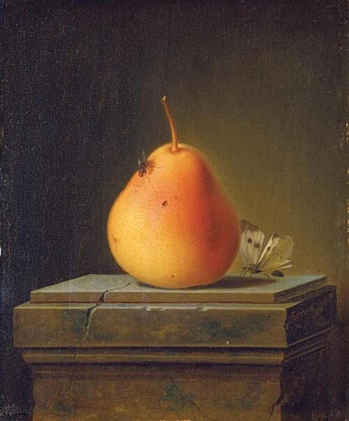 Still Life with Pear and Insects, 1765, Justus Juncker