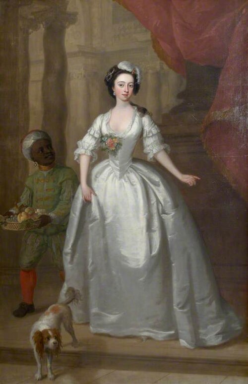 Mary Helden (1726–1766) with a Dog and Her Black Page, 'Sambo', 1739, Charles Phillips