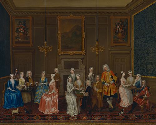 Tea Party at Lord Harrington's House, St. James', 1730, Charles Phillips
