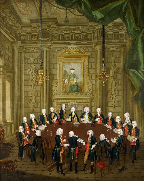 Frederick, Prince of Wales, with the Members of the 'La Table Ronde', 1732, Charles Phillips