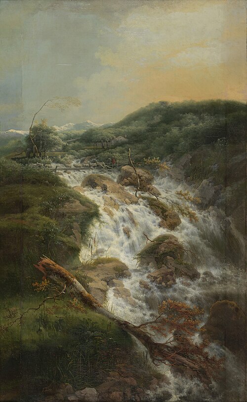 Zwitsers landschap met waterval, 1807, Gerard van Nijmegen
