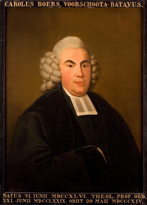 Portret van Carolus Boers, hoogleraar Godgeleerdheid te Leiden, 1801, Gerard van der Puyl
