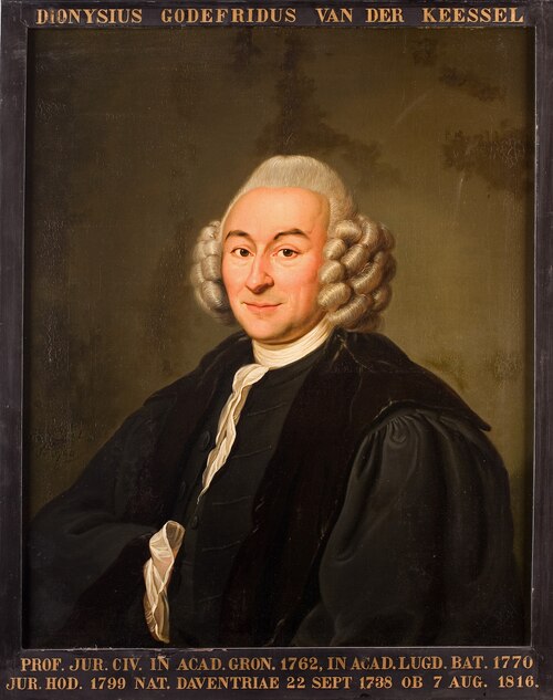Portret van Dionysius Godefridus van der Keessel, hoogleraar Rechtsgeleerdheid te Leiden, 1780, Gerard van der Puyl