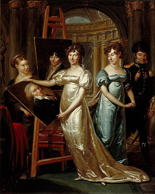 Portrait of Auguste-Louis de Gauville (1787-1848)  with three sisters, 1811, Gerard van der Puyl