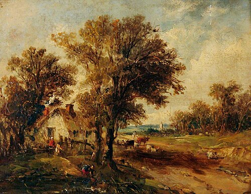 A Farmstead with Cattle, 1857, Alfred Vickers