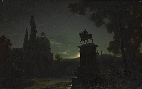 Square in Venice at Moonlight, 1862, Bernhard Stange