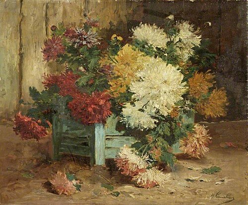Dahlias in an Urn, , Eugène Henri Cauchois