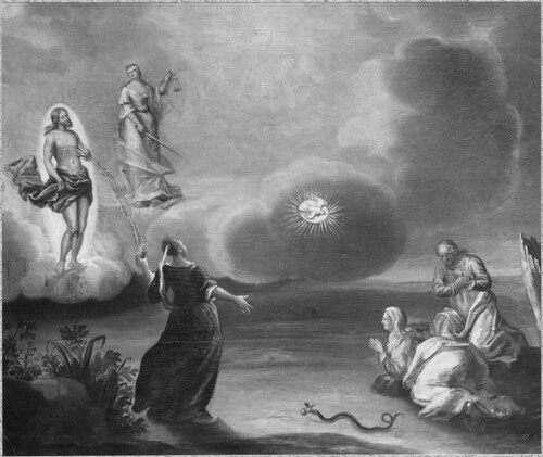 Christ and the uprightness, 1735, David von Cöln