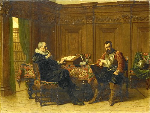 Two Men in a Seventeenth-century Interior, Called 'A Conference', 1870, Lambertus Lingeman
