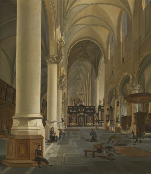 Interior of St. Paul's Church in Antwerp, 1825, Joseph-Chrétien Nicolié