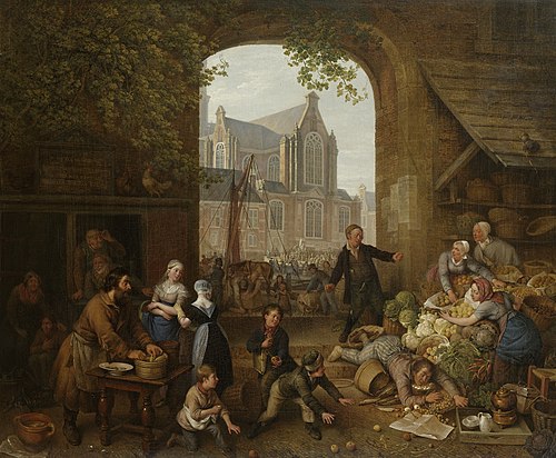 Two Drunkards at the Market near the Westerkerk in Amsterdam, 1821, Peter Paul Joseph Noël