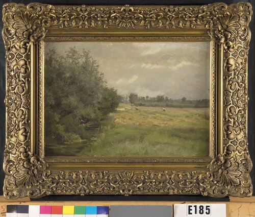 Landschap met hooiende boeren, 1876, Willem Johannes Oppenoorth