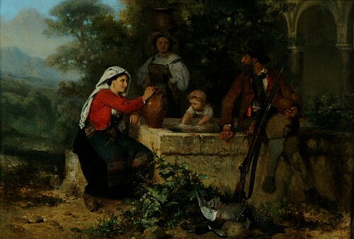 At the fountain, , Karel Frans Philippeau