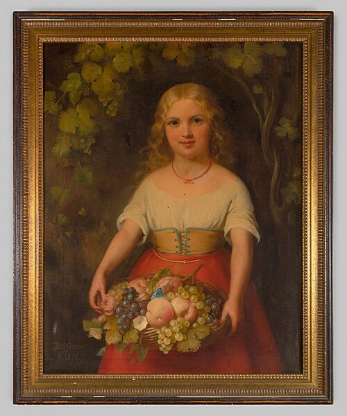 Meisje met een mand met vruchten, 1855, Bastiaan de Poorter