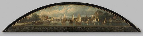 Gezicht op de Hoge Sluis te Amsterdam, vanaf de Amstel Jachthaven, 1868, Johan Adolph Rust