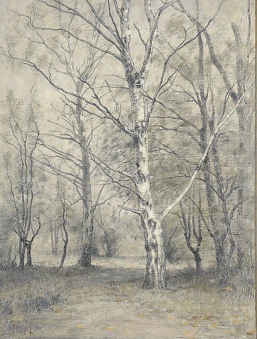 Bos met berkebomen, 1892, Alphonse Stengelin