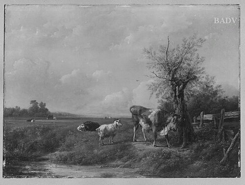 Landscape with cattle, 1850, Jan Bedijs Tom