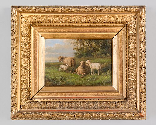 Schaapjes in het gras, 1871, Jan Bedijs Tom