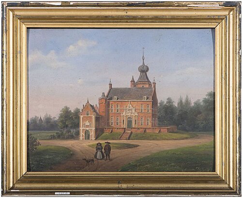 Castle with Tower in Ballum, Ameland, 1874, Willem (II) Troost