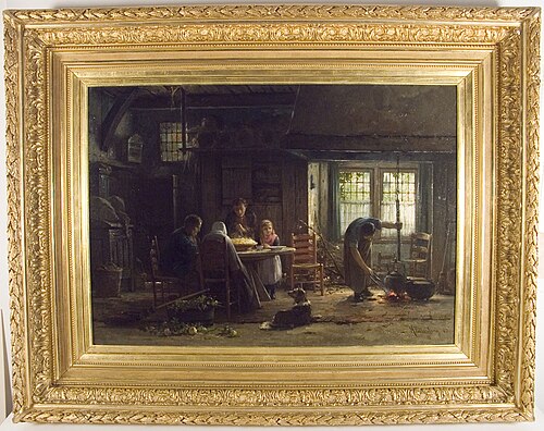 Een Overijssels binnenhuis (Los hoes)., 1882, Hendrik Valkenburg