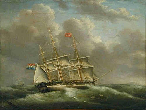 Het koopvaardijfregat Cornelia Sara van rederij Gebr. Hartsen, 1830, Hendrik Vettewinkel