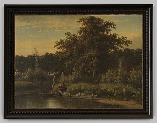 Boslandschap aan de oever, 1859, Cornelis Johannes de Vogel