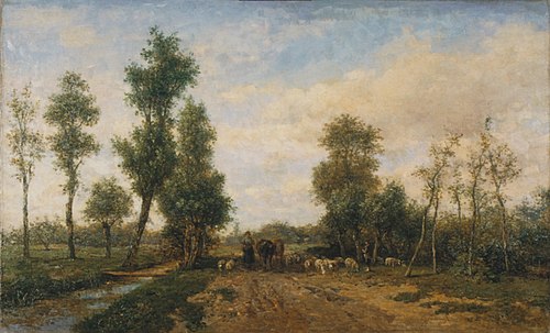 Landscape with Sandy Road, 1850, Simon van den Berg