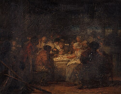 La Partie de cartes (esquisse), 1872, Eugène de Block