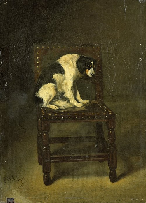 A Dog on a Chair, 1875, Guillaume Anne van der Brugghe