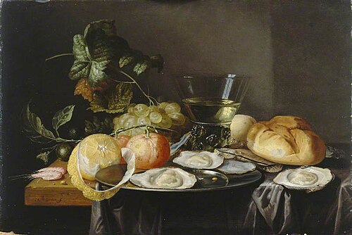 Still Life: Fruit and Oysters on a Table, , Johannes Hannot