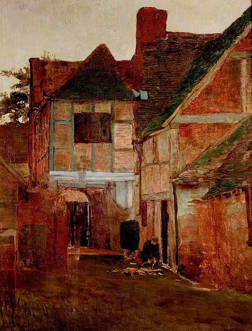An Old Posting Yard, Surrey, 1885, Arthur Hawksley