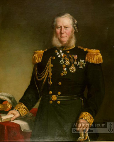 Portrait of Vice-admiral Olke Arnoldus Uhlenbeck (1810-1888), adjutant of King William III of The Ne, 1868, Barend Leonardus Hendriks