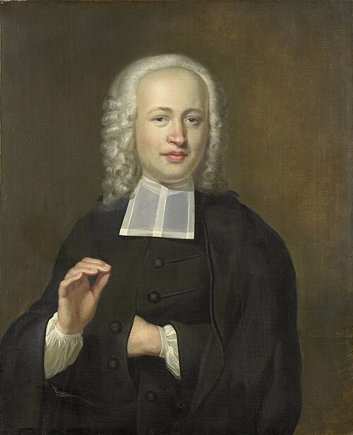 Portrait of Justus Tjeenk, one of the Founders of the Scientific Society of Zealand and Clergyman at, 1756, Herman Frederik van Hengel