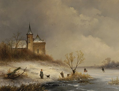 Winterlandschap, 1865, Johannes Franciscus Hoppenbrou