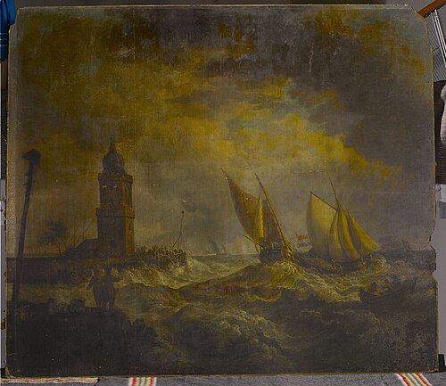 Kustlandschap met toren, , Johannes Petrus van Horstok
